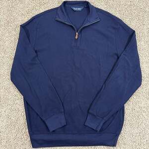 Polo Golf Ralph Lauren Quarter Zip Pullover Mens M Navy Cotton Sweater EUC